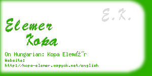 elemer kopa business card